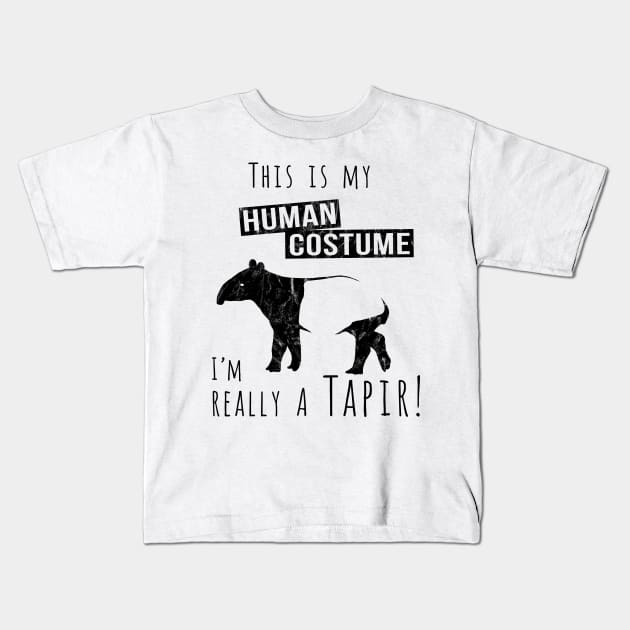 This Is My Human Costume I Am Really A Tapir Kids T-Shirt by SkizzenMonster